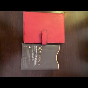 Passport cover with snap closure also RFD sleeve
